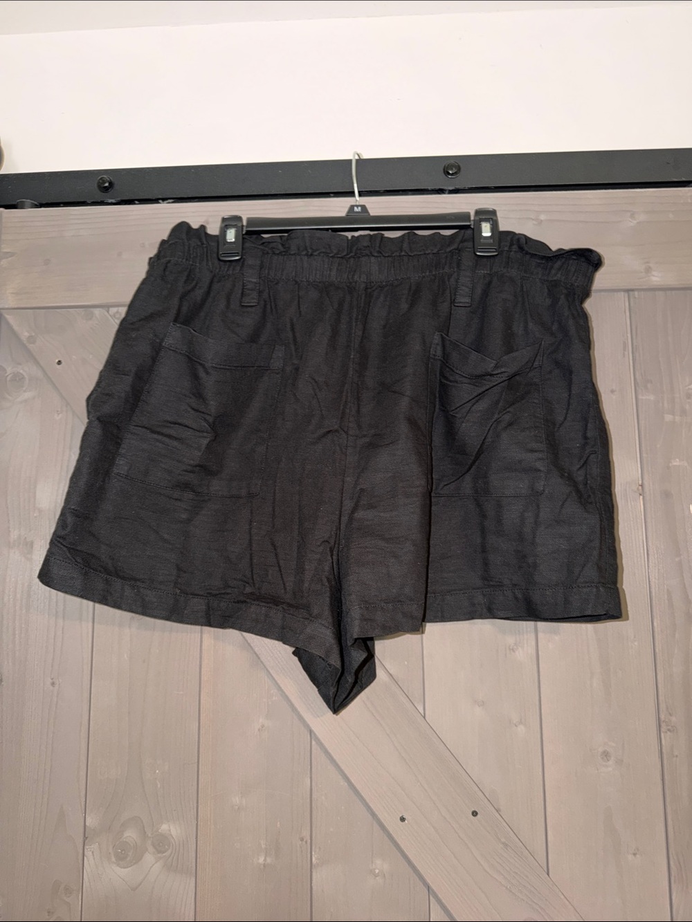 LC Lauren Conrad Black High-Waist Ruffle Pocket Shorts